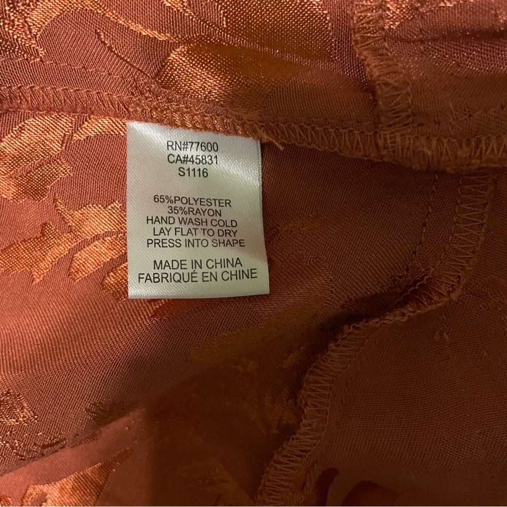 Saltwater Luxe Terracotta Satin Dress Size Large - Picture 7 of 7